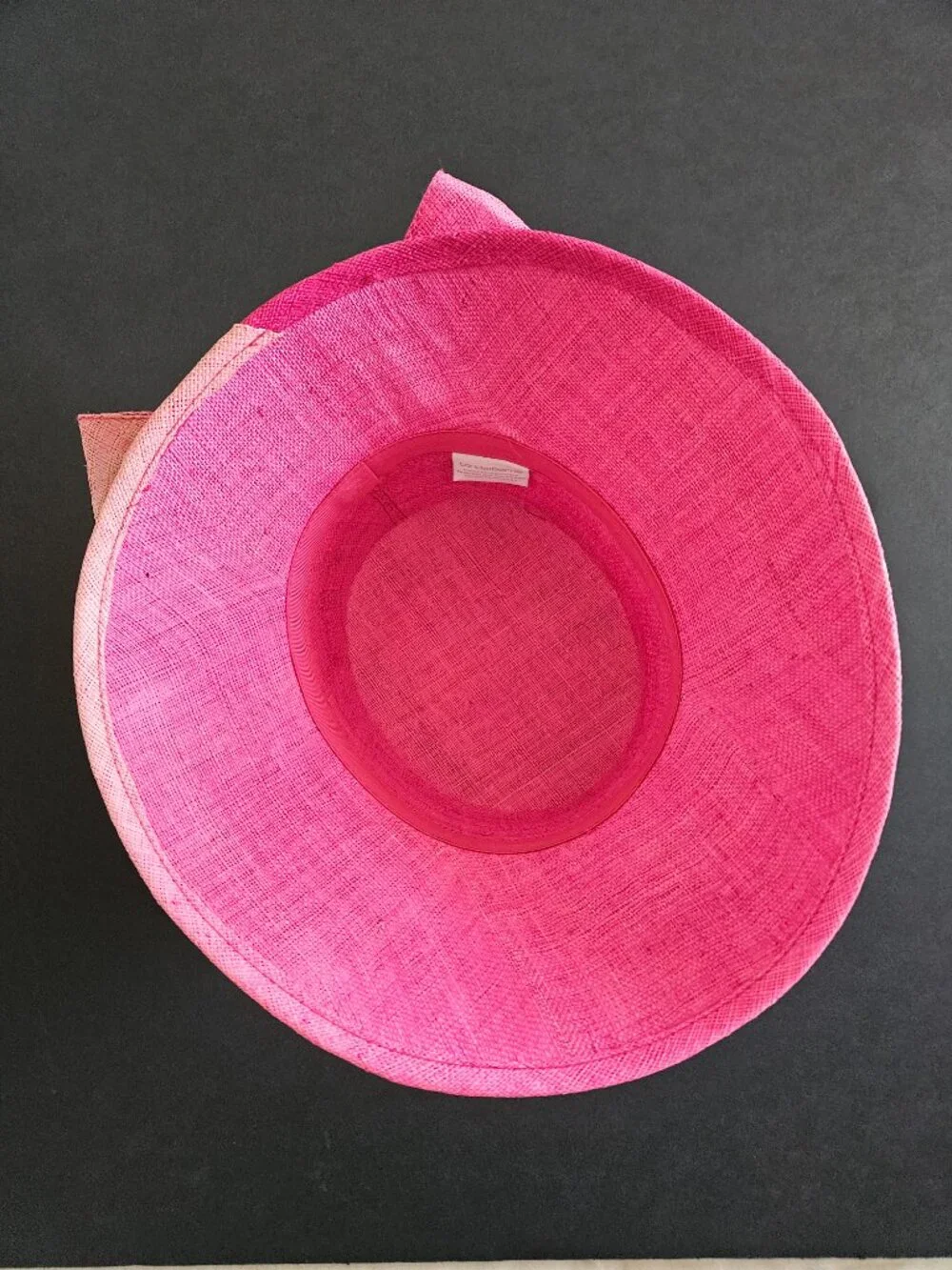 Liz Claiborne Vintage-inspired Fuchsia Pink Sinamay Straw Derby Style Hat